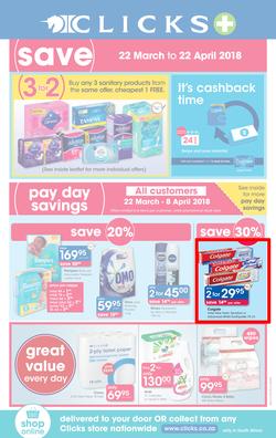 Clicks : You Pay Less (22 March - 22 April 2018), page 1