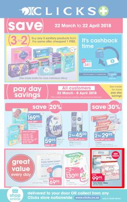Clicks : You Pay Less (22 March - 22 April 2018), page 1