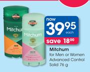Mitchum For Men Or Women Advanced Control Solid-75g Each