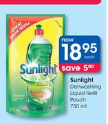 Sunlight Dishwashing Liquid Refill Pouch-750ml Each