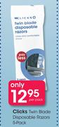 Clicks Twin Blade Disposable Razors 5 Pack-Per Pack