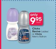 Clicks Revive Ladies Or Clicks Men's Roll On-Each