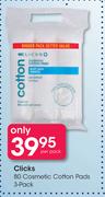 Clicks 80 Cosmetic Cotton Pads 3 Pack-Per Pack