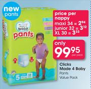 Clicks Made 4 Baby Pants Maxi 34-Per Nappy