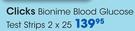 Clicks Bionime Blood Glucose Test Strips-2 x 25 Each