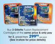 Gillette Fusion Replacement Cartridges-Per Pack