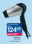 Safeway 1200 Watt Travel Hairdryer-Each