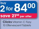 Clicks Vitamin C Fizzy 10 Effervescent Tablets-For 2