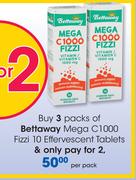 Bettaway Mega C 1000 Fizzi 10 Effervescent Tablets-Per pack