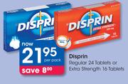 Disprin Regular 24 Tablets Or Extra Strength 16 Tablets-Per Pack