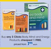 Clicks Body, Mind & Energy Products-Each
