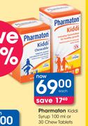 Pharmaton Kiddi Syrup-100ml Or 30 Chew Tablets-Each