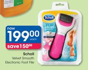 Scholl Velvet Smooth Electronic Foot File-Each