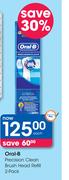 Oral-B Precision Clean Brush Head Refill 2 Pack-Each