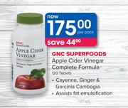 GNC Superfoods Apple Cider Vinegar Complete Formula-120 Tablets