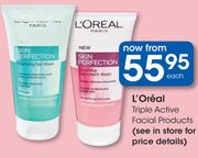 L'Oreal Triple Active Facial Products-Each