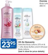 Oh So Heavenly Selected Body Lotion 375ml & 1Ltr, Body Butters And In-Shower Body Lotions-Each