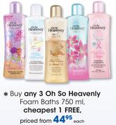 Oh So Heavenly Foam Baths-750ml Each