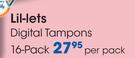 Lil-Lets Digital Tampons-16 Per Pack