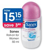 Sanex Roll-On For Women-50ml