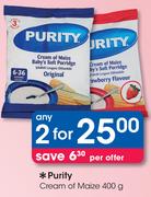Purity Cream Or Maize-2 x 400G Each