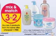 Johnson's Baby Aqueous Creams, Petroleum Jellies, Oils & Washes-Each