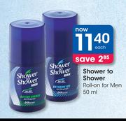 Shower To Shower Roll-On For Men-50ml Each