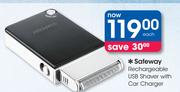 Safeway Rechargeable USB Shaver With Car Charger-Each