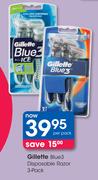 Gillette Blue 3 Disposable Razor 3 Pack-Per Pack
