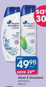 Head & Shoulders Shampoo-400ml Each