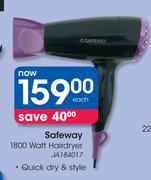 Safeway 1800 Watt Hairdryer JA184017-Each