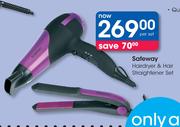 Safeway Hairdryer & Hair Straightener Set-Per Set