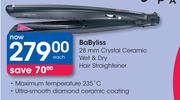 BaByliss 28mm Crystal Ceramic Wet & Dry Hair Straightener-Each