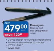 Remington Sleek & Curl Hair Straightener S6500-Each
