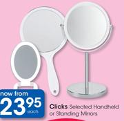 Clicks Selected Handheld Or Standing Mirror-Each