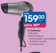 Safeway 1200 Watt Travel Hairdryer