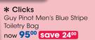 Clicks Guy Pinot Men's Blue Stripe Toiletry Bag-Each