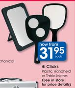 Clicks Plastic Handheld Or Table Mirrors-Each