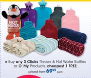 Clicks Throws & Hot Water Bottles Or O' My Products-Each