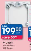 Clicks Value Glass LED Scale-Each