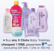 Clicks Baby Toiletries (Excluding Gift Sets, 1Ltr or 750ml)-Each