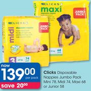 Clicks Disposable Nappies Jumbo Pack-Per Pack