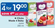 Clicks Made 4 Baby Juice-4x200ml