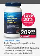 GNC Fish Oils Triple Strength Omega Complex 90 Softgels-Per Pack