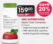 GNC Superfoods Apple Cider Complete 90 Tablets-Per Pack