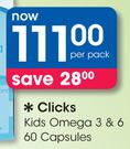 Clicks Kids Omega 3 & 6 60 Capsules-Per Pack
