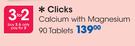 Clicks Calcium With Magnesium 90 Tablets-Per Pack