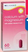 Clicks Calcium With Magnesium 90 Tablets-Per Pack