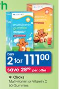 Clicks Multivitamin Or Vitamin C 60 Gummies-2 Pack