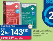 Clicks Multivit Mature For Men Or Women-2x60 Tablets